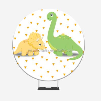 China Easy Assemble 2021 High Quality Dye Sublimation Printing Customize Graphics Fashion Wedding Circle Backdrop Decoration Round Backdrop Wall for sale