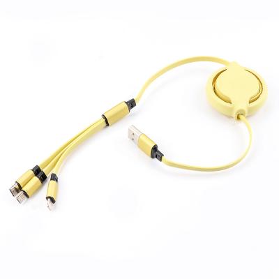 China High Quality Mobile Hot Fast Charging Type C Android Usb Data USB Retractable Cable 3a Speed And Selling 3a Cable for sale