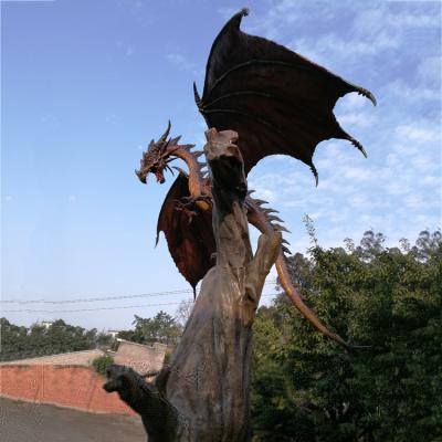 China Adventure Park 3D Custom Western Dragon Fiberglass Dinosaur Statues for sale