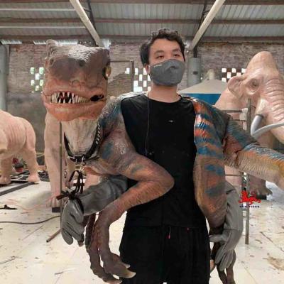China Handmade Soft Dino Hand Puppet Adult Age Raptor Hand Puppet for sale
