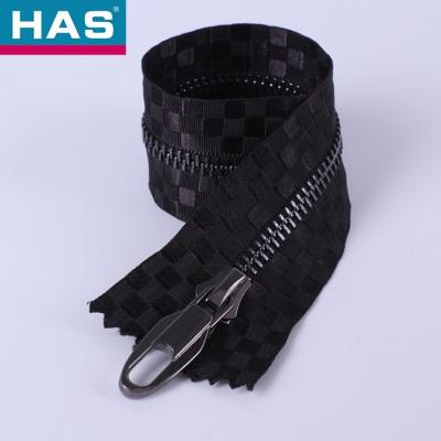 China #5 Black Metal Zipper with Shiny Gun Metal Teeth for Clothing and Bags for sale