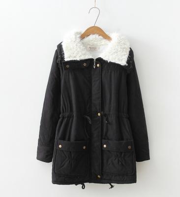 China 2022 new manufacturers direct drawstring waist closing women's lamb cashmere cotton warm jacket viable for sale