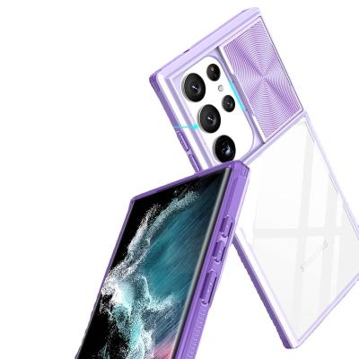 China Shockproof charming armor for Samsung S23ultra phone case transparent push window frame drop-resistant A24 protective case for sale