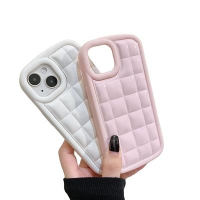 China Shockproof Cheap Shockproof Phone Case Warmly Popular Wholesale Simple Cute Solid Color Down Jacket Stripe & Vertical Grain Soft Phone Cas for sale