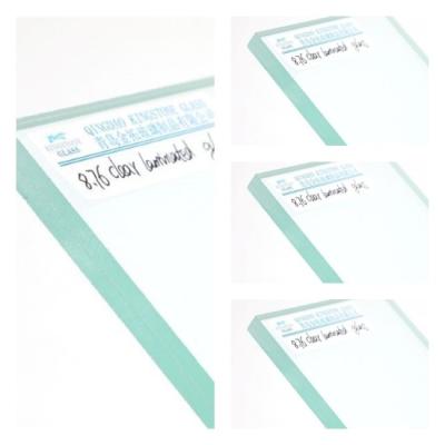 China High Safety Clear Laminated Glass 4.38mm - 25.52mm Thickness Float Glass And PVB for sale
