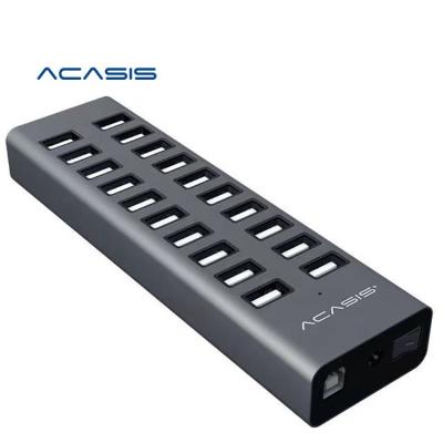 China USB 2.0 Switch 20 Port Hub High Speed Fast Data Transfer Charger Splitter External Power 12V7.5a Adapter For Phone Tablet for sale