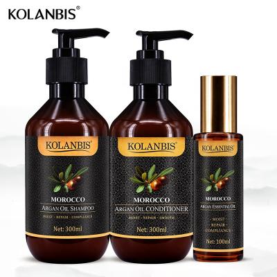 China Wholesale Color-Protection Hair Oil Set KOLANBIS Morocco Argan Oil Shampoo And Conditioner for sale