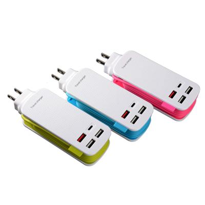 China 2020 Hot Selling Multi Port Cell Phone Amazon QC 3.0 Speed Travel Charger USB Fast Charging Type-C Multi Port for sale