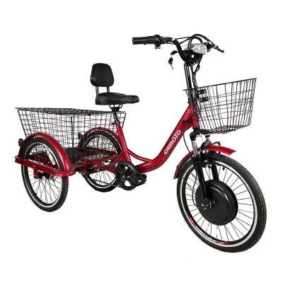 China Cargo High quality 22 Inch trike lithium battery powered adult 500W Fat Tire Three wheels Tricycle for sale
