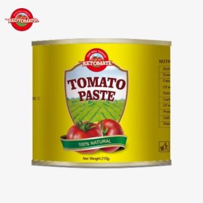 Chine La pâte de tomate en conserve de 210g que nous offrons est conforme aux normes ISO HACCP et BRC de la FDA à vendre
