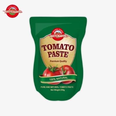 Chine Le sachet stand-up est composé de 250 g de pâte de tomate douce et épicée avec une pureté allant de 30% à 100% à vendre