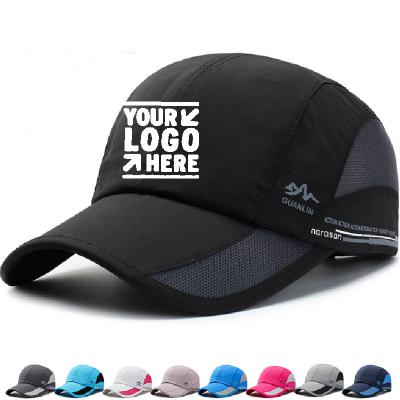 China Custom Logo Imprint Unstructured Outdoor Sports Mesh Caps Quick Dry Baseball Hat Hip Hop Dad Hats Two- Tone Hats for sale