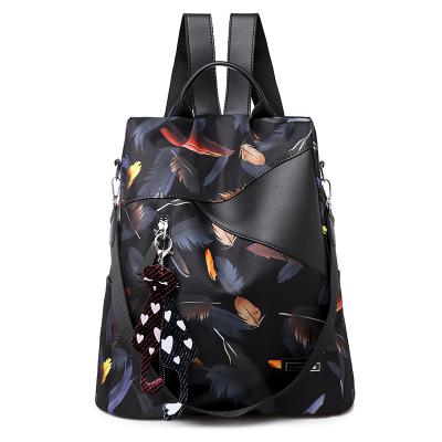 China Other YIMYIK Oxford cloth printed 2022 new fashion Korean women's bag casual large-capacity anti-theft backpack for sale