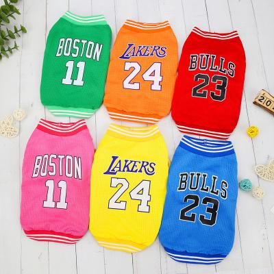 China Low Price Summer Designers Dogs Sports Tank Top Basketball Vest Pet Cloth Dog Clothes Pet for sale