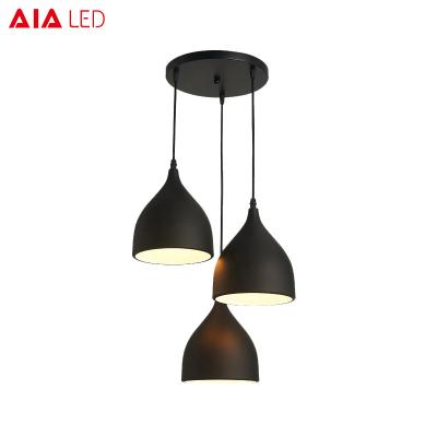 China Indoor Black 3piece/set E27 dining room pendant light/LED droplight for eating house for sale