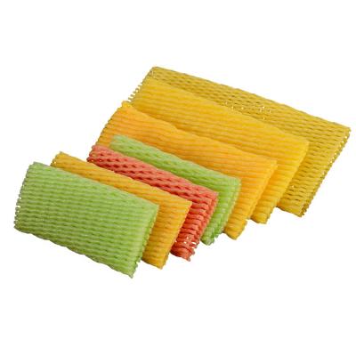 China Good Elasticity Fruit Glass Bottle Packaging Environmental Friendly Foam Cover Plastic Mesh Sleeve Tubular Design Net Packaging for sale