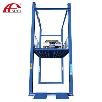 China AOFU garage car lift table four post garage cargo lift 4 column hydraulic car lift for sale