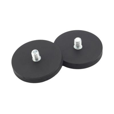 China Anti Rust Rubberized Magnet Rubber Coated Neodymium Magnets With Male Thread for sale