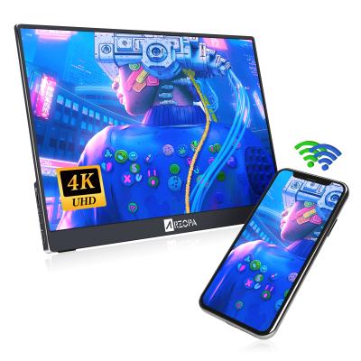 China Support PS4 Laptop Switch Monitor CE FCC PSE 13.3 Game 15.6 16.1 17.3 IPS HDR 4K Wireless Touch Screen Portable Monitor With Battery for sale