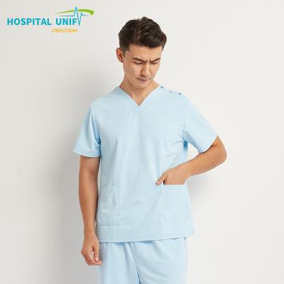 China 0 Carcinogen H&U Breathable Hospital Uniforms Sets Work Clothes Women Men Comfortable Colors OEM Hot Selling Customized Cotton Nursing Scrubs for sale