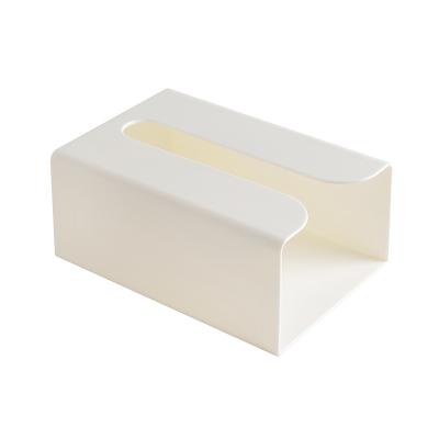 China Plastic Wall Mounted Kitchen Tissue Box Punch Free Paste Cabinet Tissue Storage Rack for sale