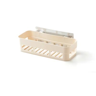 China Modern Wall Mounted Plastic Hanging Storage Container Shelf Bathroom Storage Basket for sale