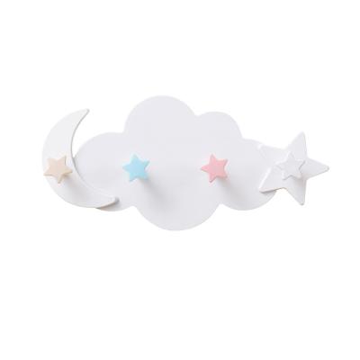 China Modern Cute Star Moon Cloud Shape Wall Hanger Kitchen Storage Nail Free Hook for sale
