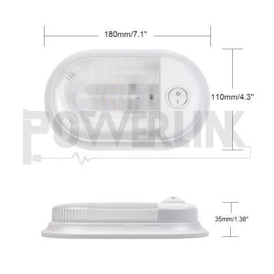China Outdoor Mounted 12V Led Rv Ceiling Single Dome Light With Switch for sale