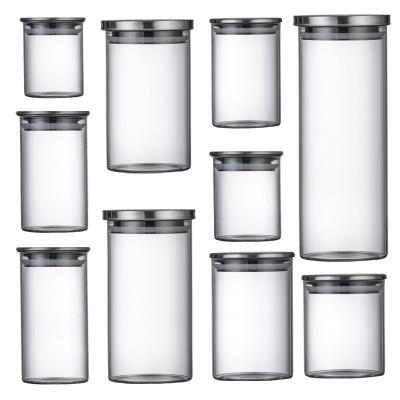 China Amazon Heatable Hit Glass Jars For Candles Stainless Steel Cover Glass Bottle for sale