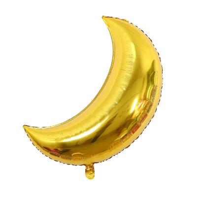 China Hot Selling Decoration Solid Color Inflatable Toys Balloons 28 Inch Moon Shape Aluminum Balloons Material Helium Balloon Party Decoration for sale