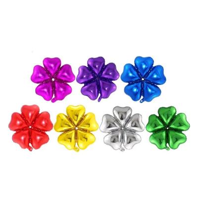 China Heart Shaped Decoration Five Clover Foil Balloon 22inch Pentalobe Foil Balloon Wedding Party Decoration for sale