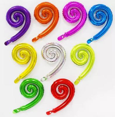 China Decoration Amazon Design Balloons New Wave And Spiral Shaped Metallic Party Helium Balloons Party Decor Supplies for sale