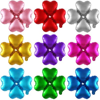 China Wholesale Decoration Four Leaf Clover Petals Heart Foil Balloon Balloons Arch Bridge For Wedding Decor for sale