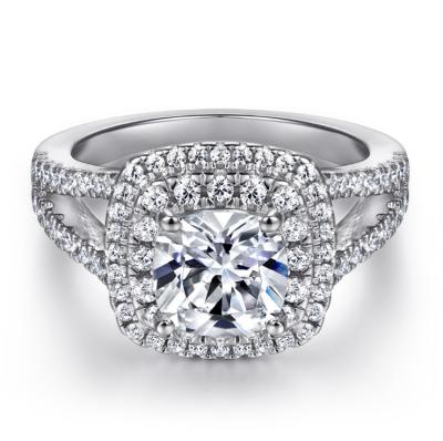 China New Trendy White Gold Plated 925 Sterling Silver High Quality CZ Diamond Engagement Rings for sale