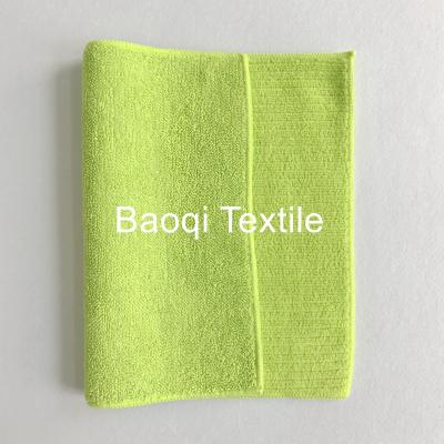 China Green 2 layersthick twist solid microfiber dish rags, tea towels wipes,single side kitchen cleaning rags size 40*40cm for sale