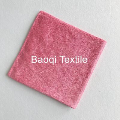 China Rose 300gsm solid microfiber shiny dish rags,tea loop towels wipes,double side kitchen cleaning rags size 40*40cm for sale