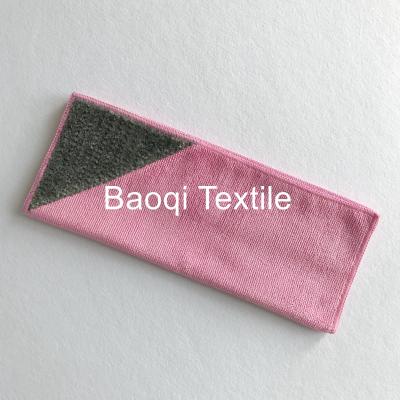 China Rose color size 12”100% poly house cleaning cloth, tea towels dry water kitchen dish towels with scrape for sale