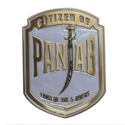 China Custom Gold 3D Logo Badge Printed Heat Transfer Label For T - Shirt And Garment for sale