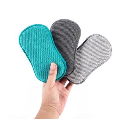 China Eco-Friendly Dishwashing Sponge Kitchen Microfiber Sponge 15*9*2cm Eco-Friendly Double Sided Cleaning Pad for sale