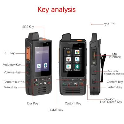 中国 UNIWA F60 Zello ウォーキー・トークイ IP68 スマートフォン アンドロイド 9 2.8'' 1+8GB FM ラジオ 5300mAh 4G PTT GPS 販売のため