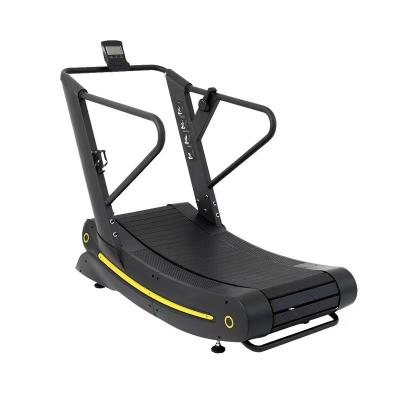 China Low Noise Self Generating Non Motorised Running Machine Curved Manual Treadmill for sale