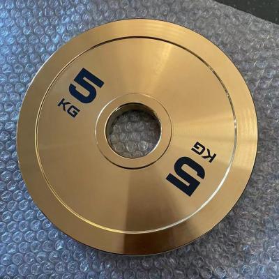 China Wholesale High Quality Gold Chrome Plate Cast Iron Barbell Home Gym Equipment Barbell with Weight Plates Set for sale