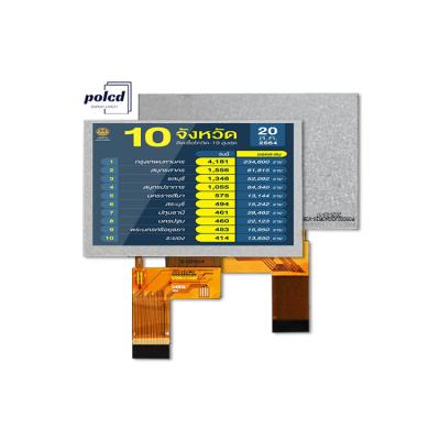 中国 Polcd 5.0 インチ TFT LCD パネル 800*480 解像度 500nits RGB インターフェース 5