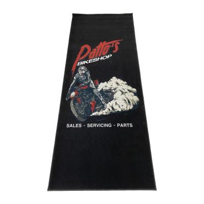 China Custom Racing Mat Motorcycle Bike Garage Carpets Reversible Racing Pit Mat for sale