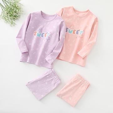 China 2021 new winter thermal girls all over print Leica underwear set high quality children's autumn wear warm pants for sale