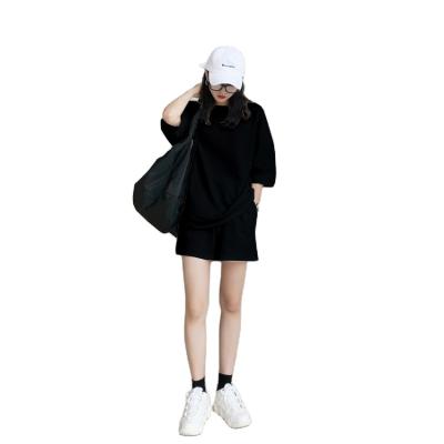 China Breathable Two-Piece Women's Comfortable Casual Loose T-shirt Short Sleeve Sports Suit for sale