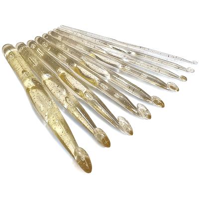 China Knitting Accessories Wholesale High Quality Crochet Hooks for DIY Opens Fancy Colored Transparent Knitting Needles for Crocheters for sale