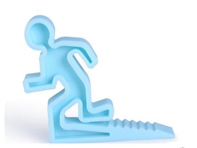 Chine Bouchon en verre de porte de conception drôle, bouchon bleu de porte d'homme de PVC d'homme de douche de support en verre en plastique mou de porte à vendre