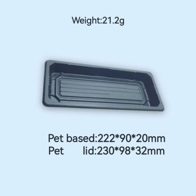 China Embalaje de sushi bento desechable caja rectangular de PET de grado alimenticio con tapa caja para llevar sushi de salmón en venta
