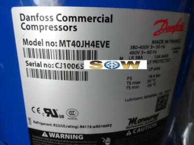 China MT40JH4EVE Maneurop Hermetic compressor, R22 France Maneurop Piston Reciprocating compressor compressor for sale